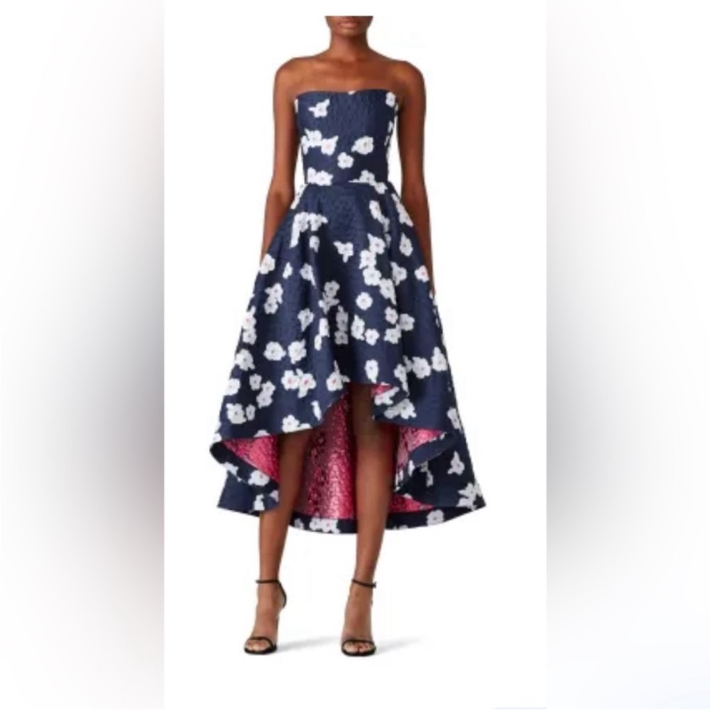Shoshanna Blue Strapless High Low Dress